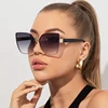 Vintage Square Sunglasses Rimless Frameless Rectangle Shades Gradient UV400 Brand Designer Traveling Sun Glasses For Women UV400