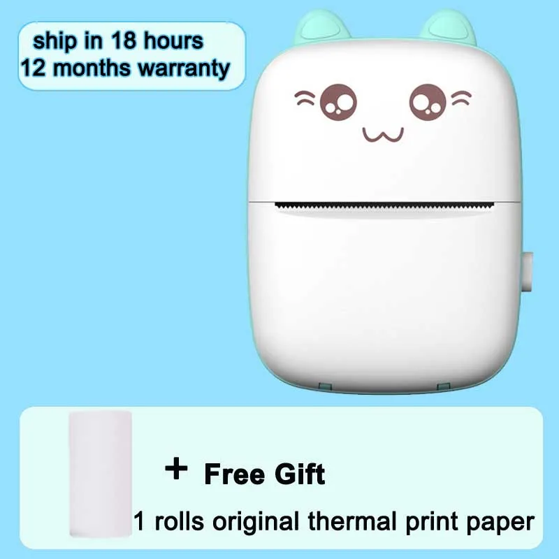 New Portable Thermal Printer MINI Print Paper Photo Thermal Printer 58mm Printing Wireless Bluetooth Android IOS Printers small sticker printer Printers