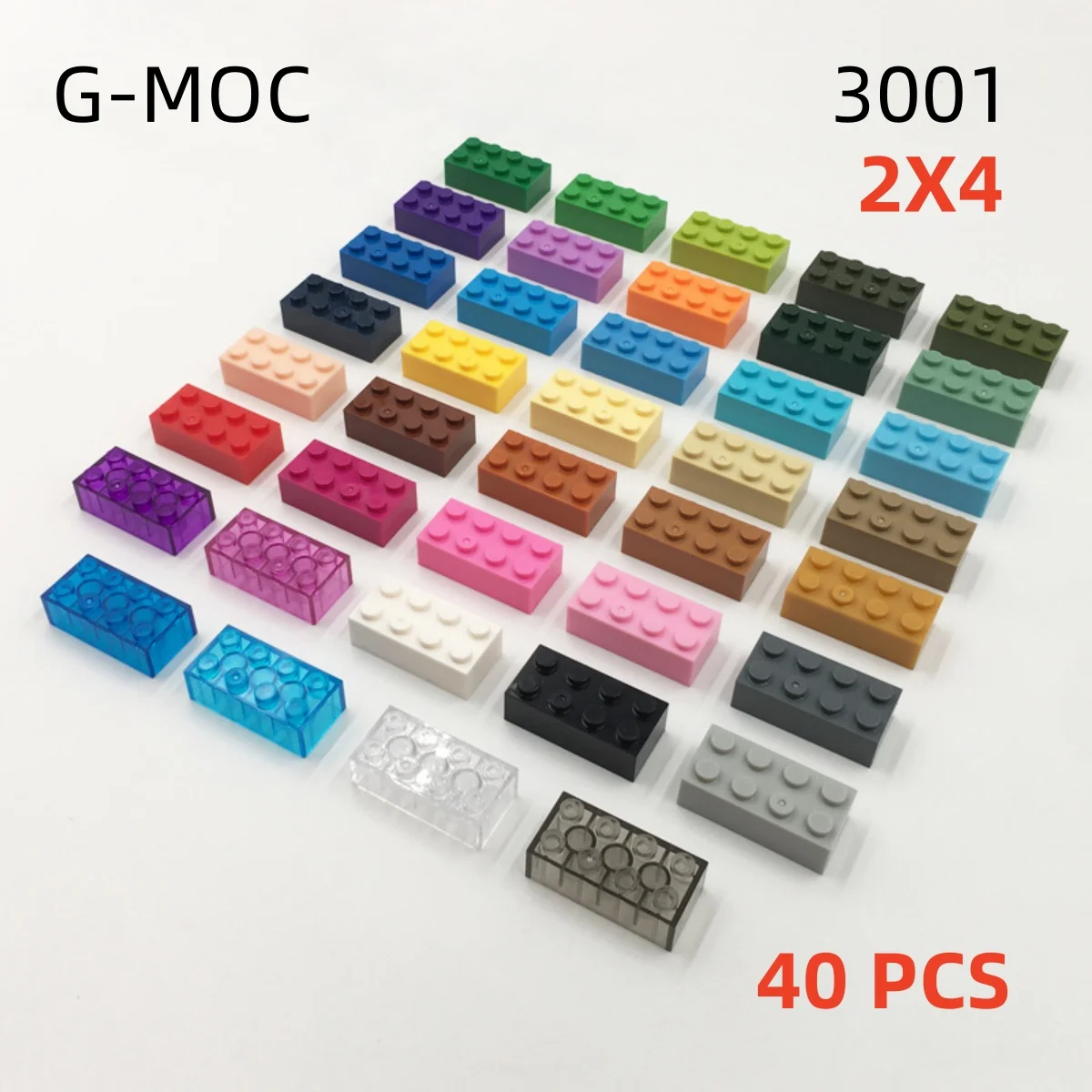 G-MOC-40Pcs-lot-Buildings-Blocks-3001-Brick-2-x-4-Compatible-Particle ...