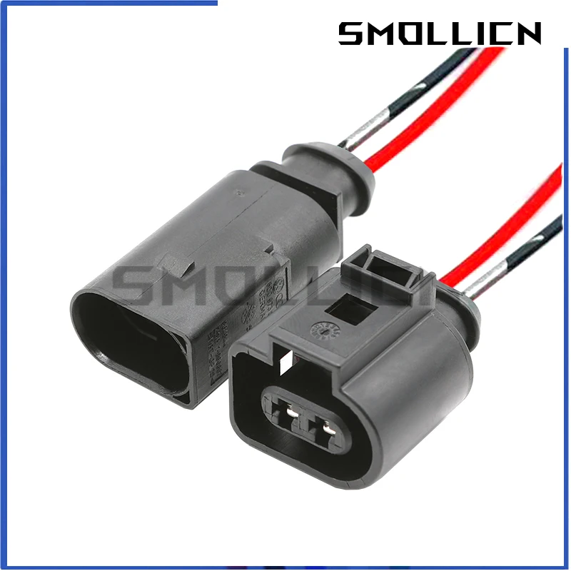 Description Picture 2 of item1 Set 2 Pin 1.5 Car Waterproof Wiring Harness Socket Electrical Horn Plug 1J0973802 1J0973702 8D0973822 For VW Audi