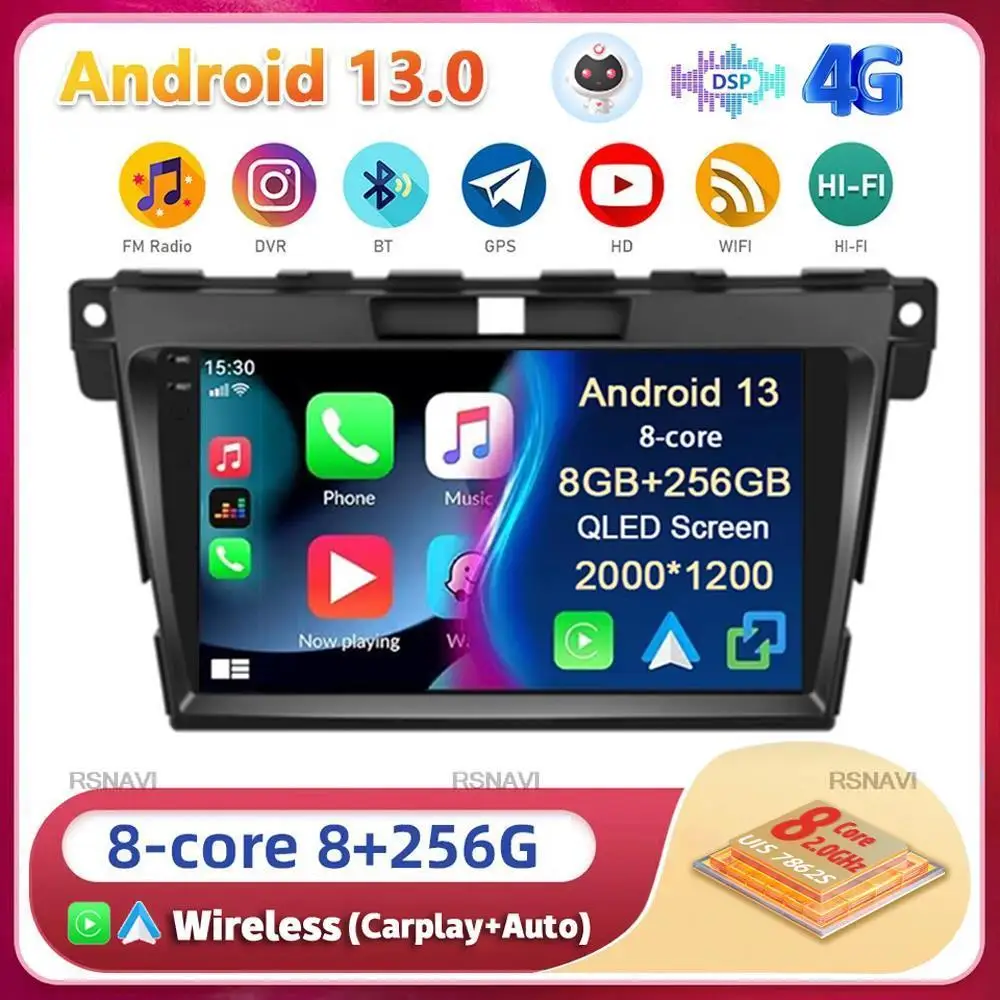 

Android 13 Carplay For MAZDA CX-7 CX7 2007 2008 2009 2010 2011 2012 2013 2014 Car Radio Stereo Multimedia Player 2din Head Unit