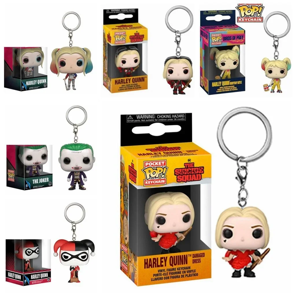 thumbnail image 2 of FUNKO Pop New Suicide Squad The Joker Harley Quinn Pocket Pop Llavero Figura de acción de vinilo Colección Modelo Juguetes para niños, 2 of 5