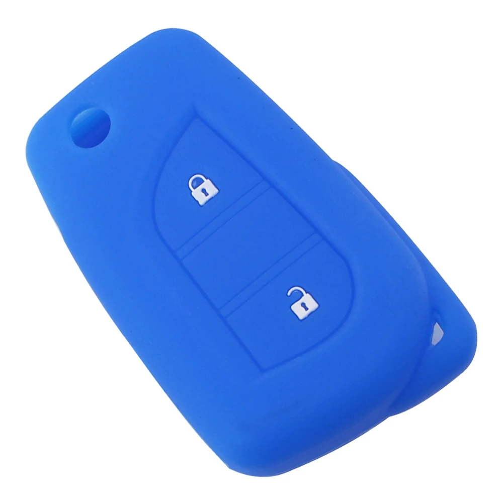 thumbnail image 1 of Funda de silicona para llave de coche, funda protectora para llavero de 2 botones para Toyota Aygo, Yaris, Highlander, Camry, RAV4, 1 of 5