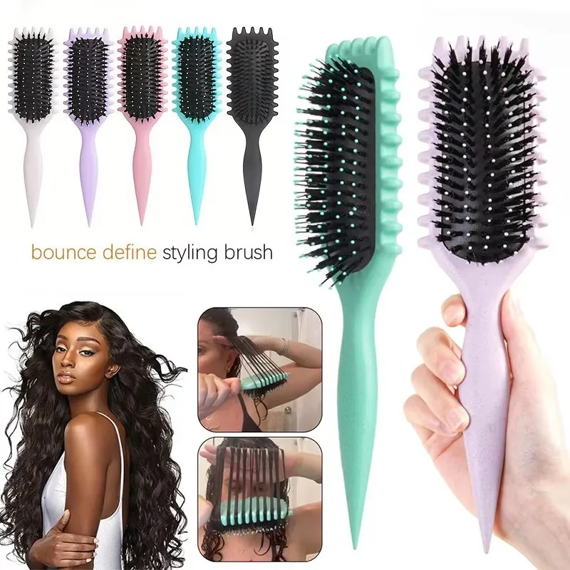 Große gebogene Haarbürste mit Luftkissen, flauschige Anti-Haarausfall-Massagebürste für alle Haartypen, für langes, dickes, dünnes, lockiges Haar – Detail 14
