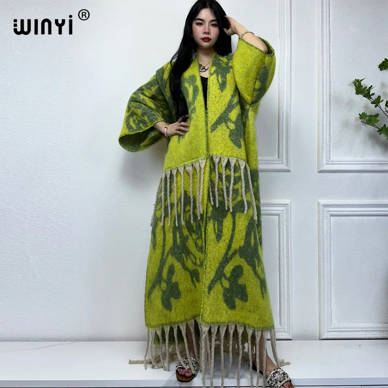 

Зимнее кимоно WINYI для женщин блог Африки роскошное меховое нейтральное пальто Свободный кардиган элегантное теплое женское платье зимнее пальто для женщин 2023