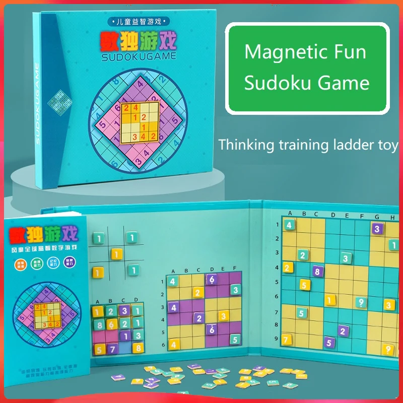 Sudoku Game 4 in 1 Magnetic Wooden Sudoku Game Book Preschool Early Learning Kids Educational Math Toy Puzzle Gift Sudoku 2