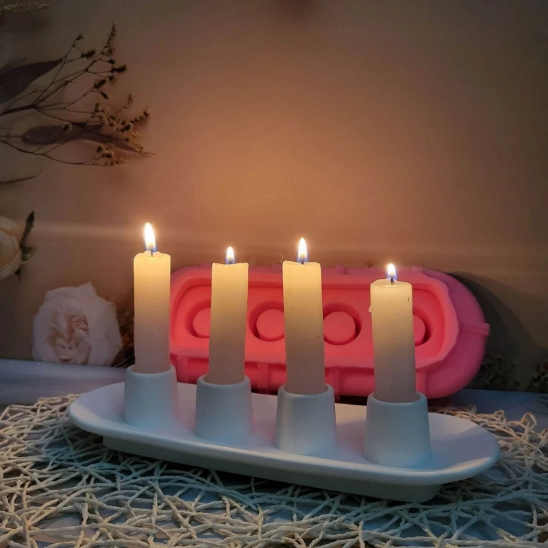

Handicrafts Making Candlestick Molds Silicone DIY 3D Candlesticks Castings Handmade Gift Clay Crafts Decorations Molds