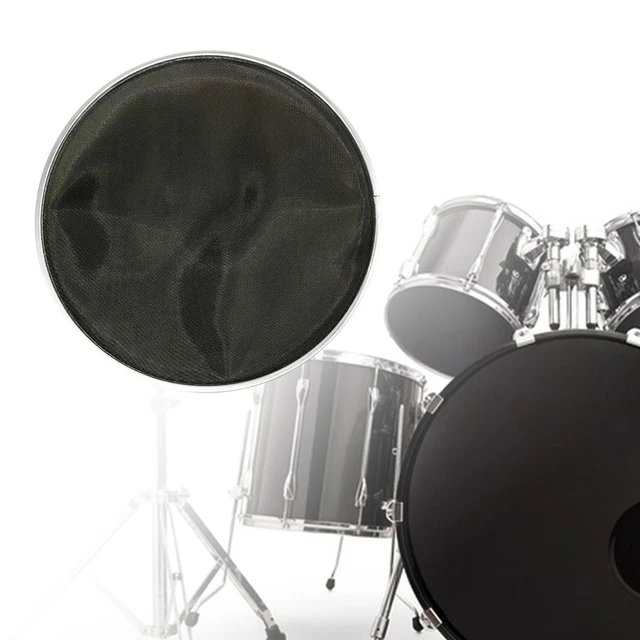 Bass Drum Head Double Mesh Skin Mute Snare Drum Pad Externally Mounted  Percussion Parts Reusable for