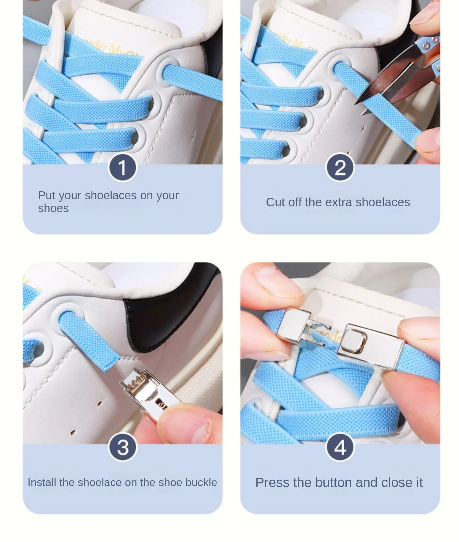 8 mm 2024 Schnürsenkel ohne Krawatte, Press-Lock-Einsatz, feste Schnürsenkel ohne Krawatten, elastische Schnürsenkel, Sneaker, für Kinder und Erwachsene, flache Schnürsenkel für Schuhe – Detail 10