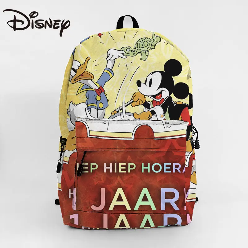 

MINISO Disneyland Series Mickey Mouse Mickey Minnie Peripheral Large Canvas Backpack Schoolbag Casual Backpack