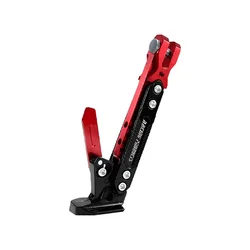 CNC Adjustable Motorcycle Kickstand Parking Bracket - Premium Electric Motorbike Accessory (Red)