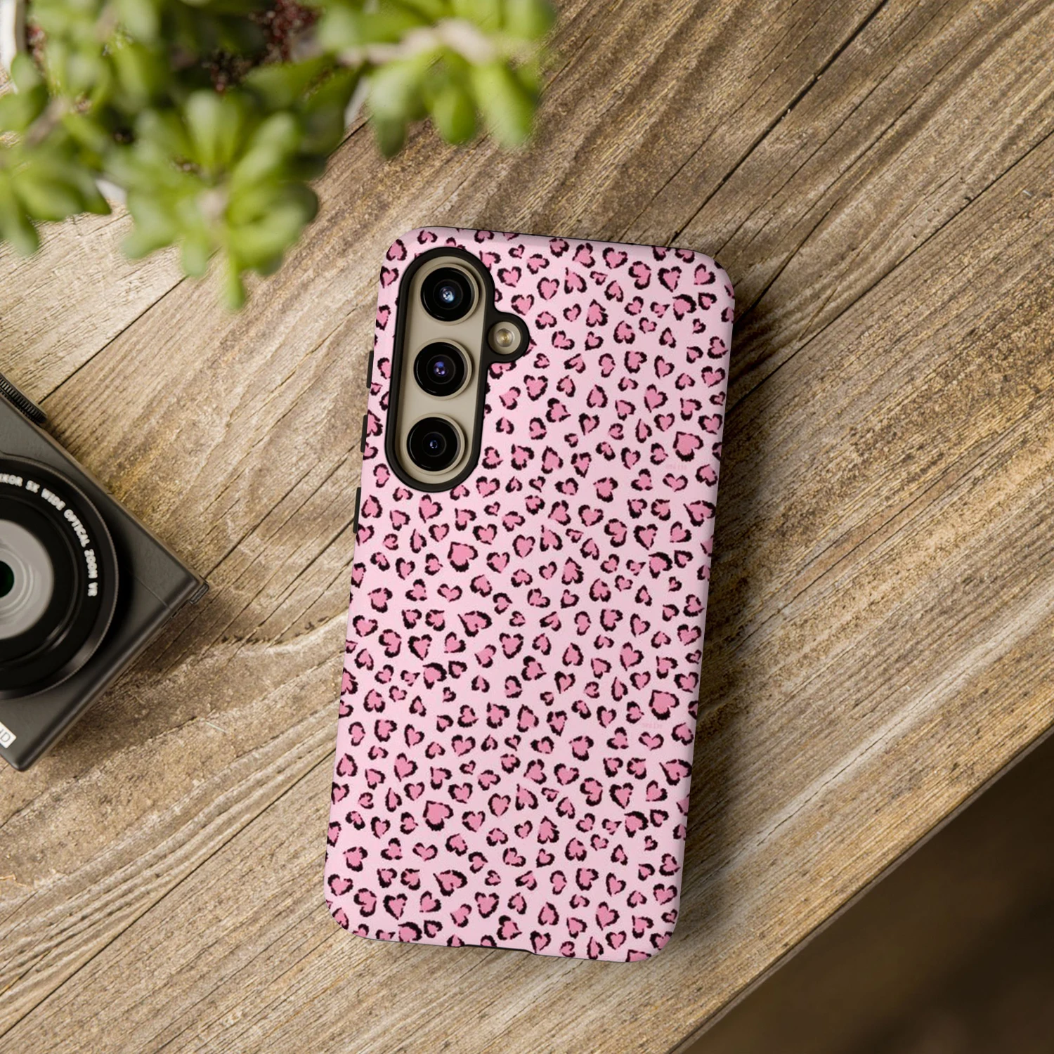 Pink Leopard Print Tough Phone Case