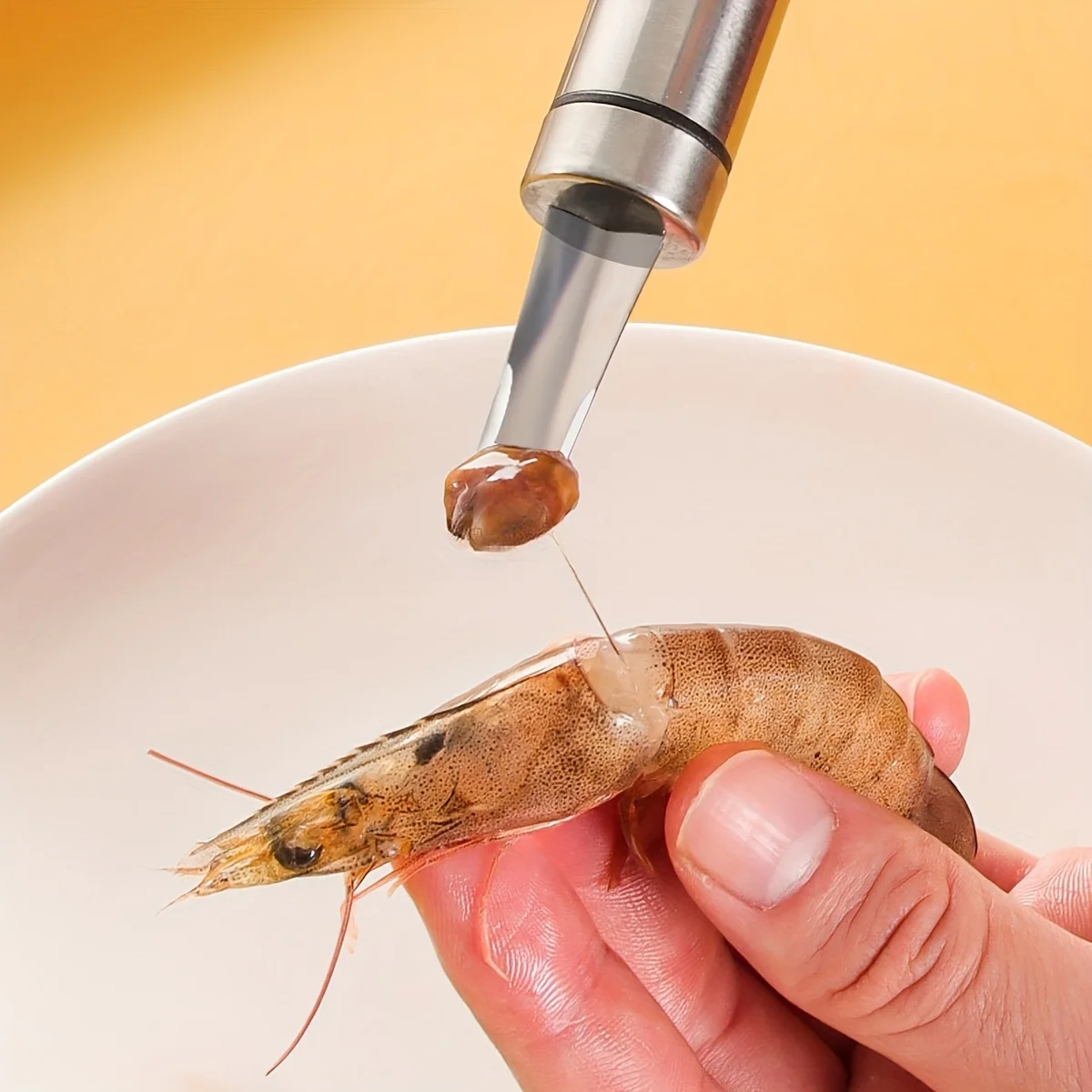 1pc Stainless Steel Shrimp Tail Extractor Tool -Efficient for Removing Shell,Easy Cleaning,Ideal for Shrimp Prep- Kitchen Gadget