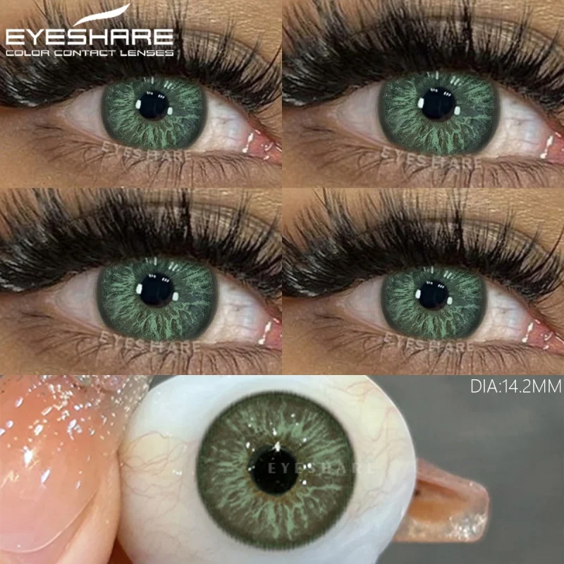 Vibrant Color Contact Lenses - Fashionable Yearly Eye Enhancers in Gray, Blue, and Green