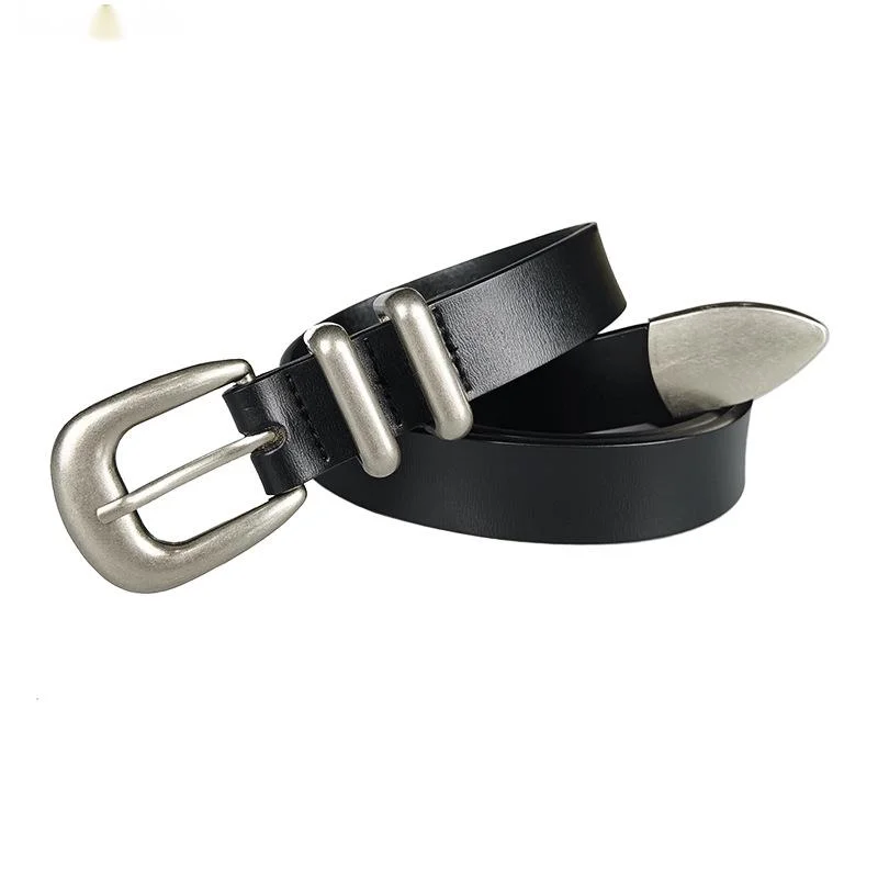 Nouvelle ceinture en cuir pour femme à haute texture, nouvelle ceinture en arc de triomphe pour femme avec boucle à aiguille et ceinture en cuir polyvalente pour femme avec peau de vache_voghion.com