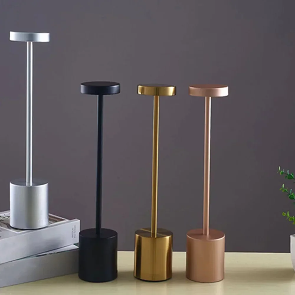 터치 스위치 LED 테이블 램프, USB 충전식 무선 책상 조명, 레스토랑 바 레트로 야간 램프, 휴대용 충전식 조명