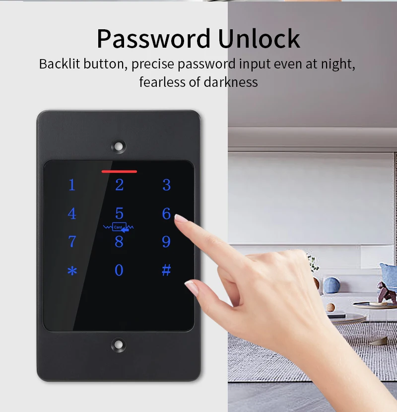 H5 Tuya Wifi Standalone Access Control RFID Keypad Metal IP67 Waterproof Embedde