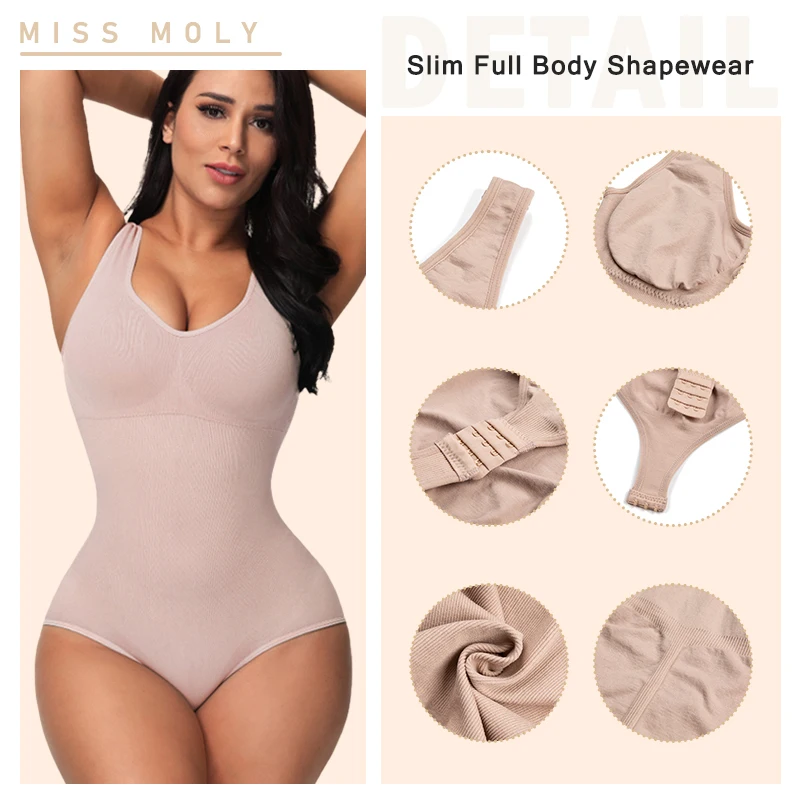 Shapewear Bodysuit for Women Sexy Scoop Neck Slim Fit Bodysuits Sling  Underwear One-Piece Body Shaping Clothes 