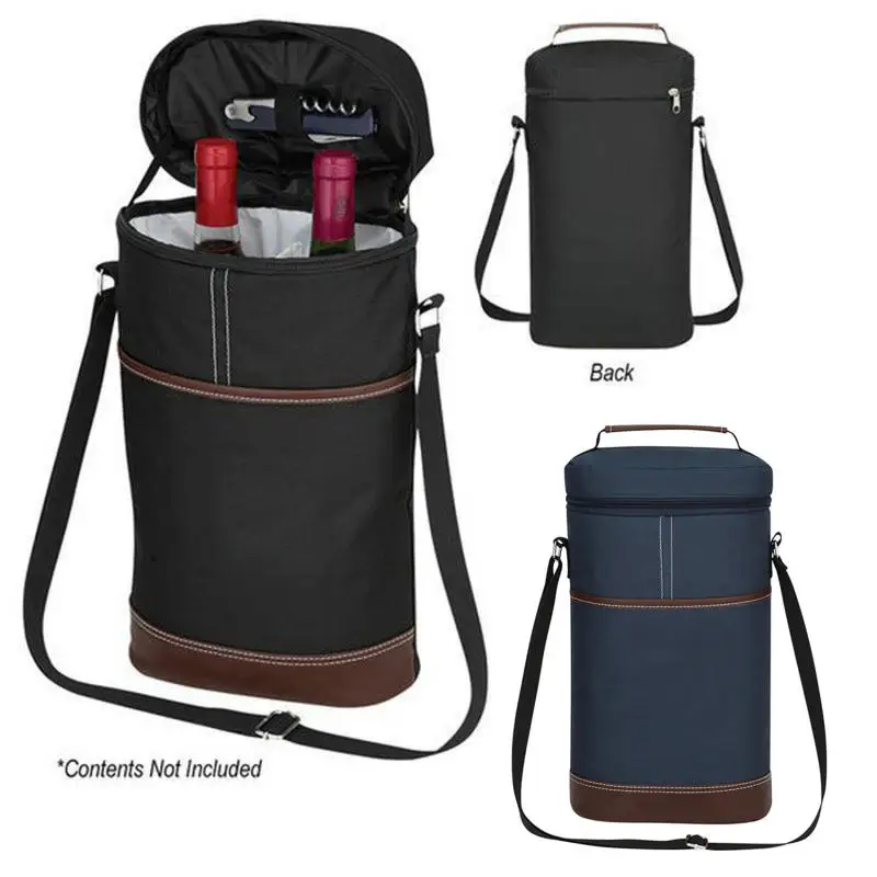 Cooler Bag for 2 Bottles Wine Bag Portable Bucket Carrier with Ice Champagne Picnic Pack Travel Carrier Wine Cooler Totes