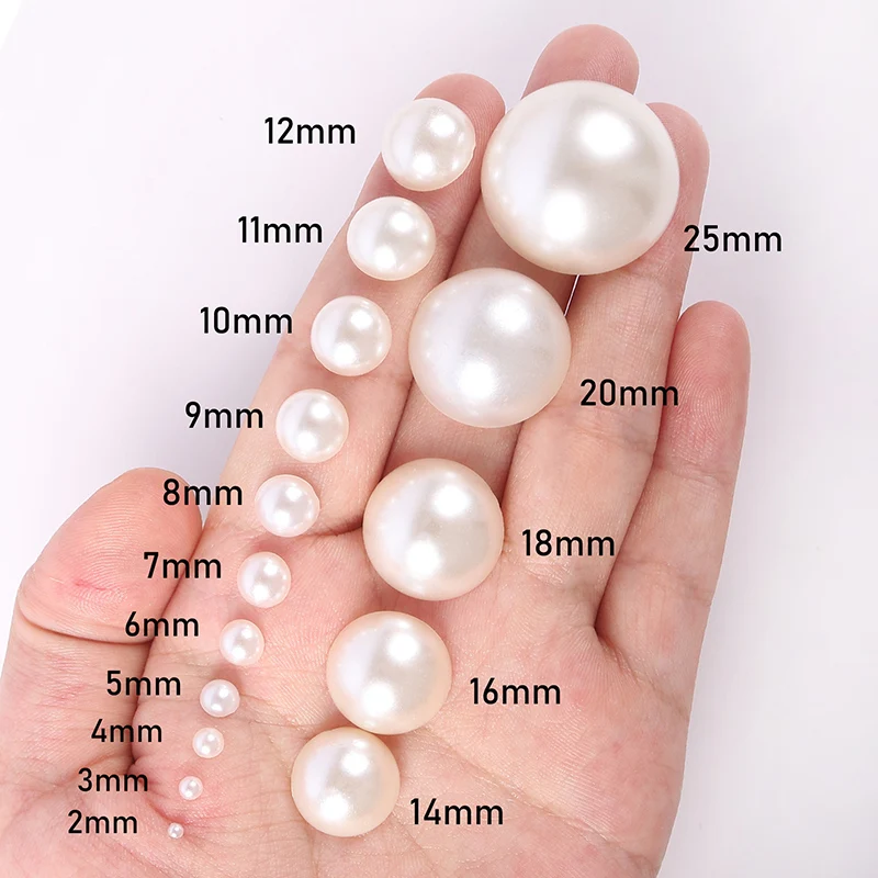 Half Flatback Imitation Pearls Beads ABS Half Round Loose For Nail Art DIY Craft Garment 2-16mm 30-1000Pcs