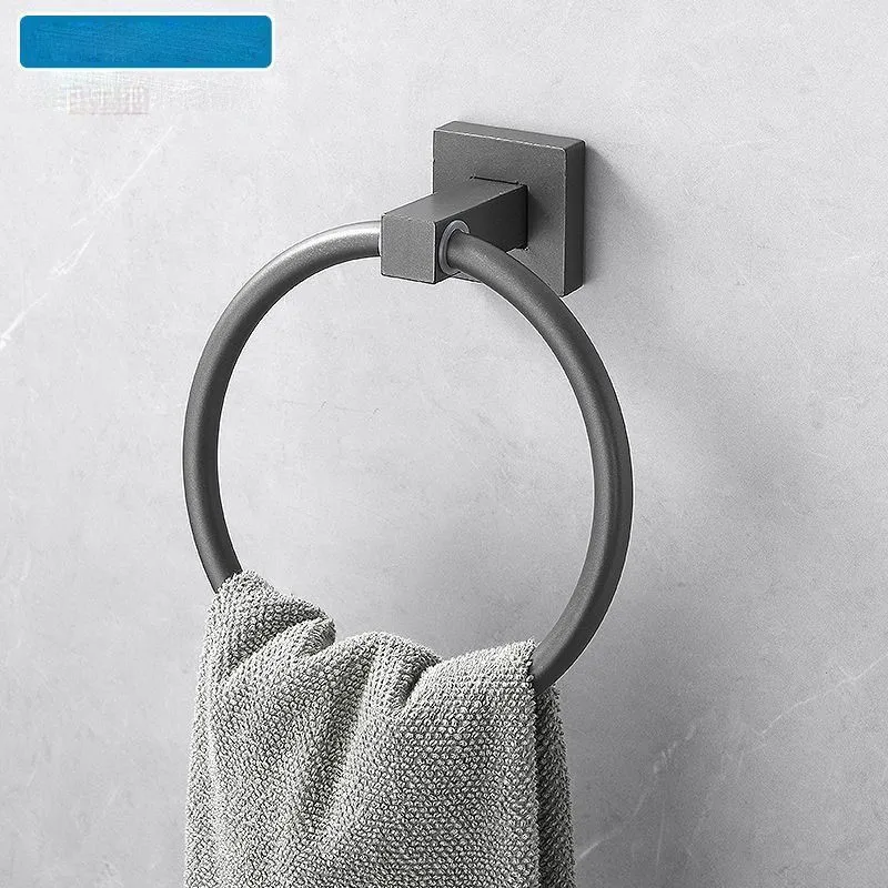 Simple Towel Ring Without Punching Bathroom Towel Hanging Space Aluminum Alloy Ring Bathroom Rack Non-slip RingZF218