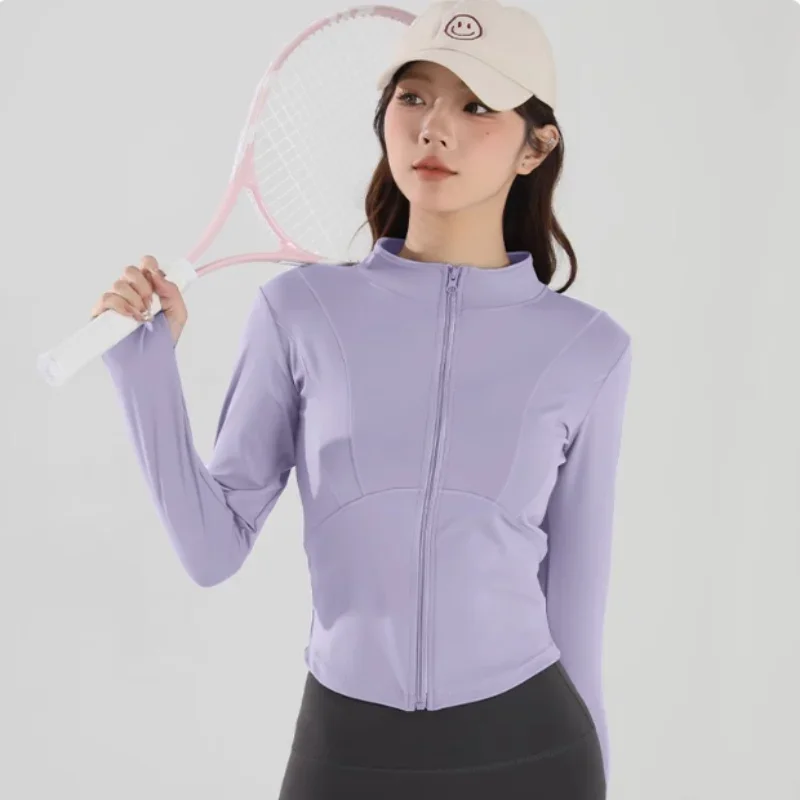 Yoga jacket women's spring and autumn breathable professional sports top running training suit long sleeved zipper fitness suit