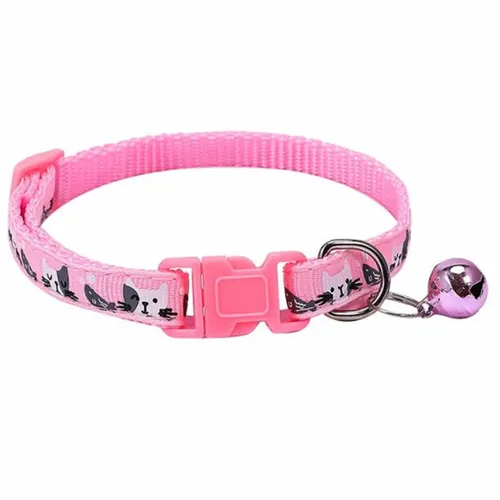 패션 애완 동물 고양이 칼라 다채로운 패턴 귀여운 벨 조절 고리 고양이 새끼 고양이 DIY 애완 동물 액세서리 5
