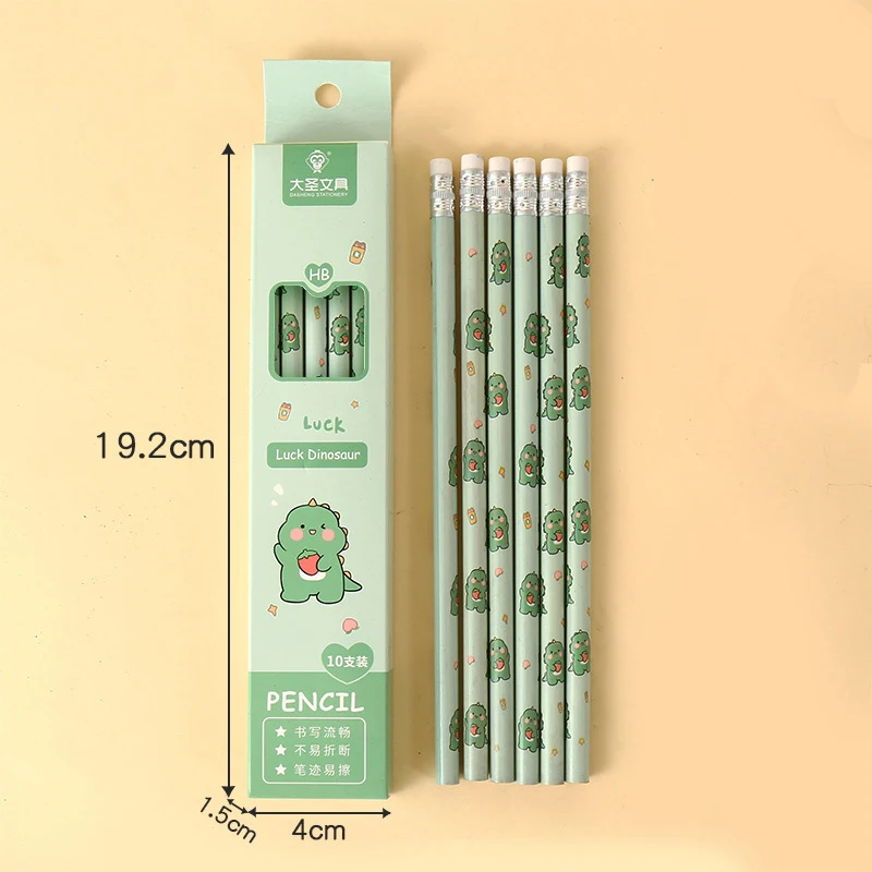 Animal Rabbit Dinosaur Lion Pencil 10 Pack HB Pencil with Rubber Head Stationery Office Supplies 4