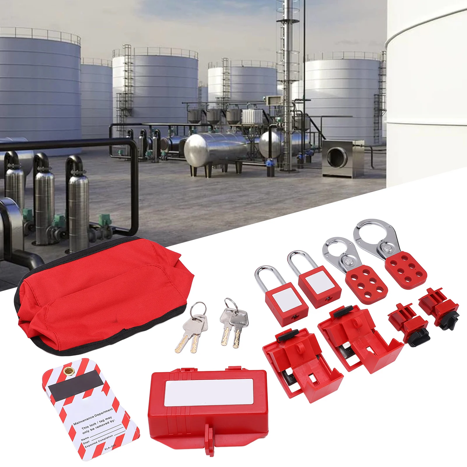 Circuit Breaker Lockout Kit Loto Tags High Security Lockout Tagout Kit Brass Thermoplastic Shell for Industrial Chemical