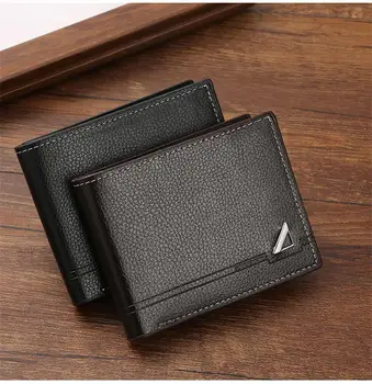 Materiale del portafoglio di grande capacità: portafoglio orizzontale Pu Business Wallet