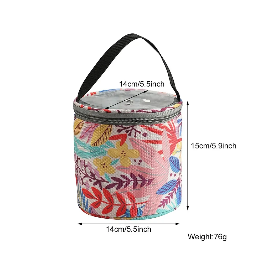 13x13x3cm Woolen Printed Storage Drum Bag 600D Oxford Cloth Knitting Bag Oxford Cloth Crochet Organizer Yarn Knitting Tote yarn storage bag