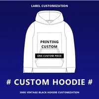Hip Hop Harajuku Custom Hoodie Vintage Cotton Street Dress Pullover Personalized Custom Pattern Print 380G Washed Hoodie 1