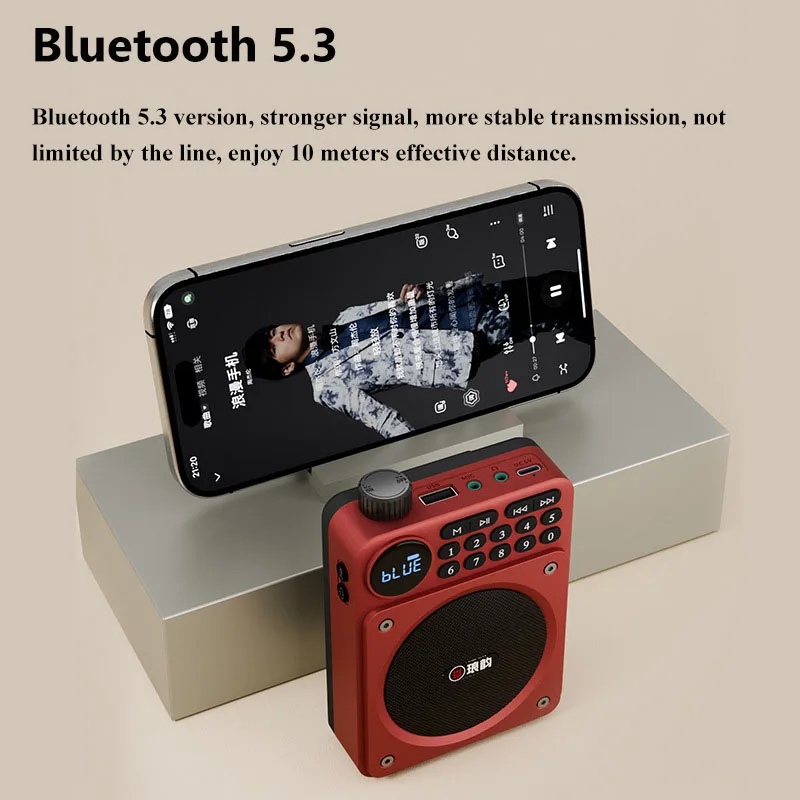  Mini Pocket FM Radio LED Display Digital Radios Receiver Portable Bluetooth Speaker Megaphone TF Card U Disk MP3 Music Player