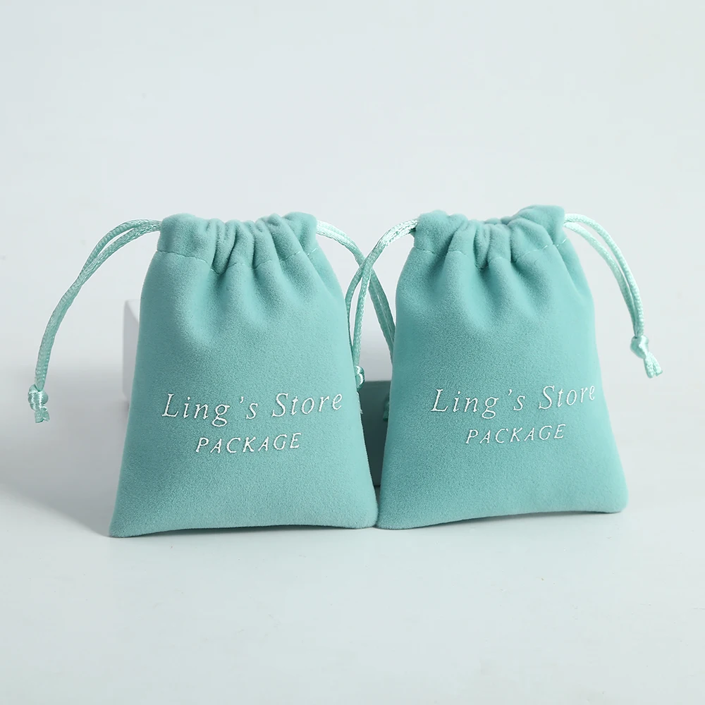 100Pcs Custom Logo Velvet Jewelry Small Gift Organizer Bags 7x9cm 15x20cm Wedding Favor Candy Packing Christmas Decoration Pouch