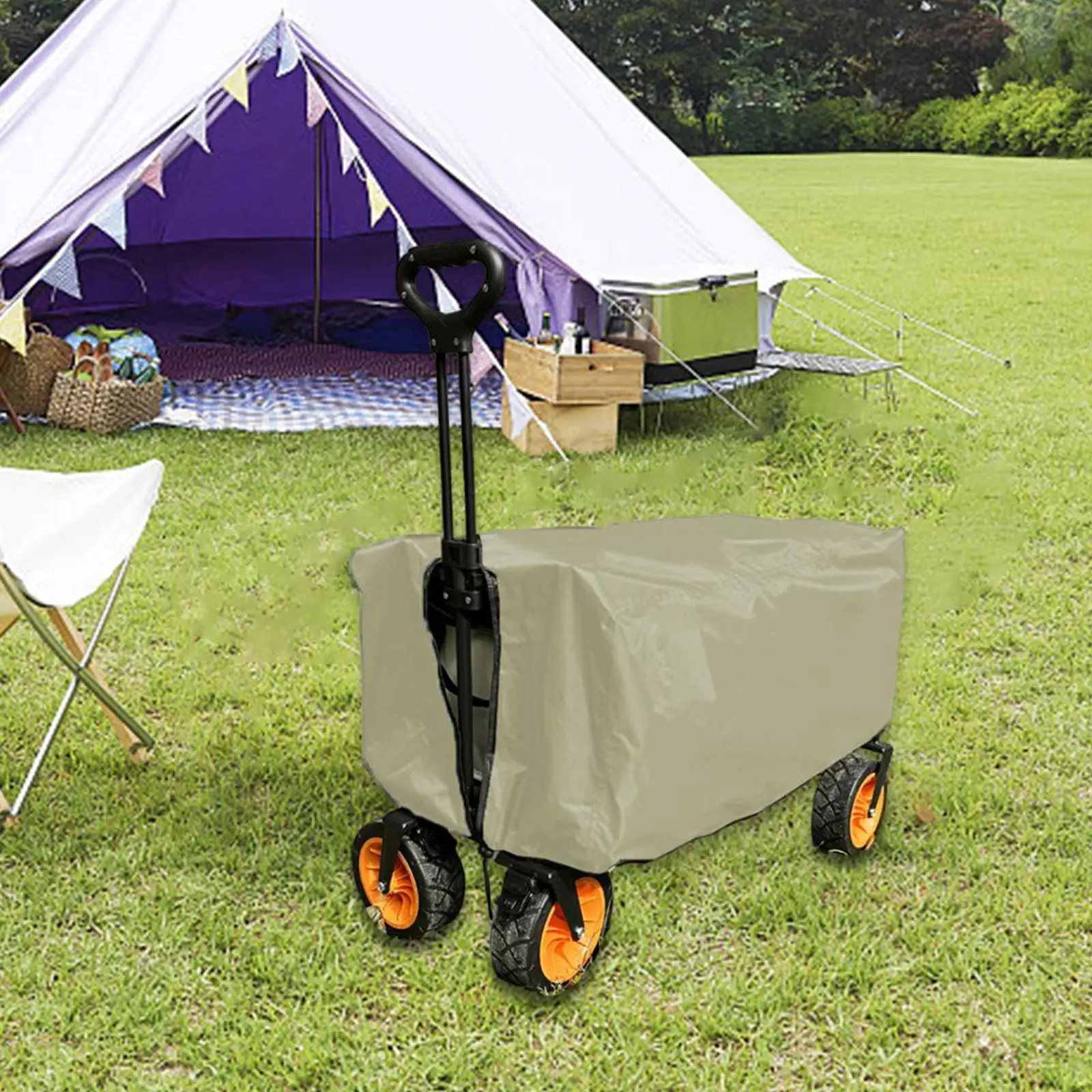 Outdoor Folding Wagon Cover Protective Cover Waterproof 35x20x18inch Accessory Weather Resistant Oxford Fabric