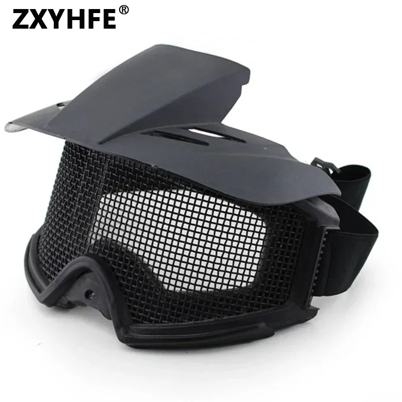 ZXYHFE Tactical Hunting Goggles Eyewear Steel Wire Mesh Glasses Airsoft Shock Resistance Eye Protector New Paintball Accessories