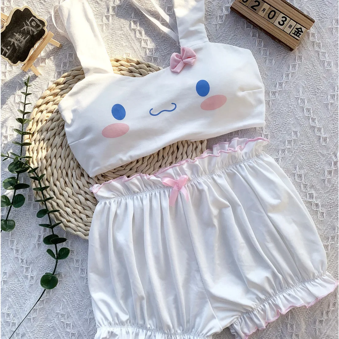 Sanrios Cinnamoroll Anime Cute Cartoon Cotton Underwear Set Japanese Kawaii  Girl Heart Bra Panties Comfortable Skin-Friendly - AliExpress