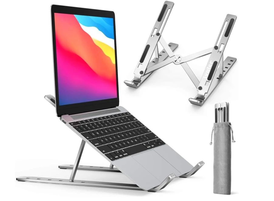 

Laptop Stand, Laptop Holder Riser Computer Tablet Stand, 6 Angles Adjustable Aluminum Ergonomic Foldable Portable Desktop Holde