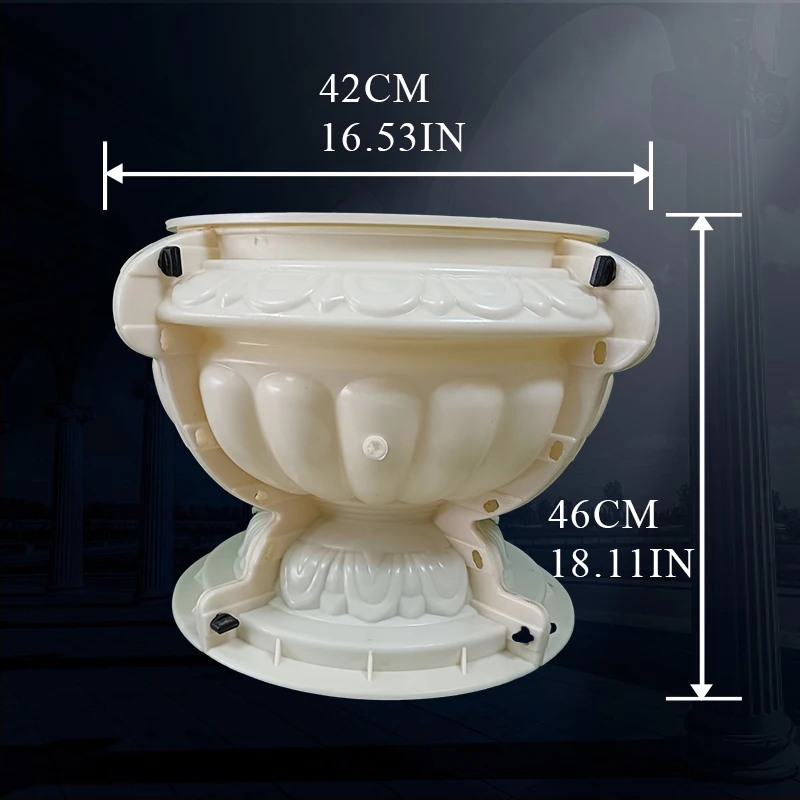 Molds of High Pots for Garden, Plastic, Precast Concrete, Flower Pot, Planter Molds for Sale, High Quality, 42cm Diameter