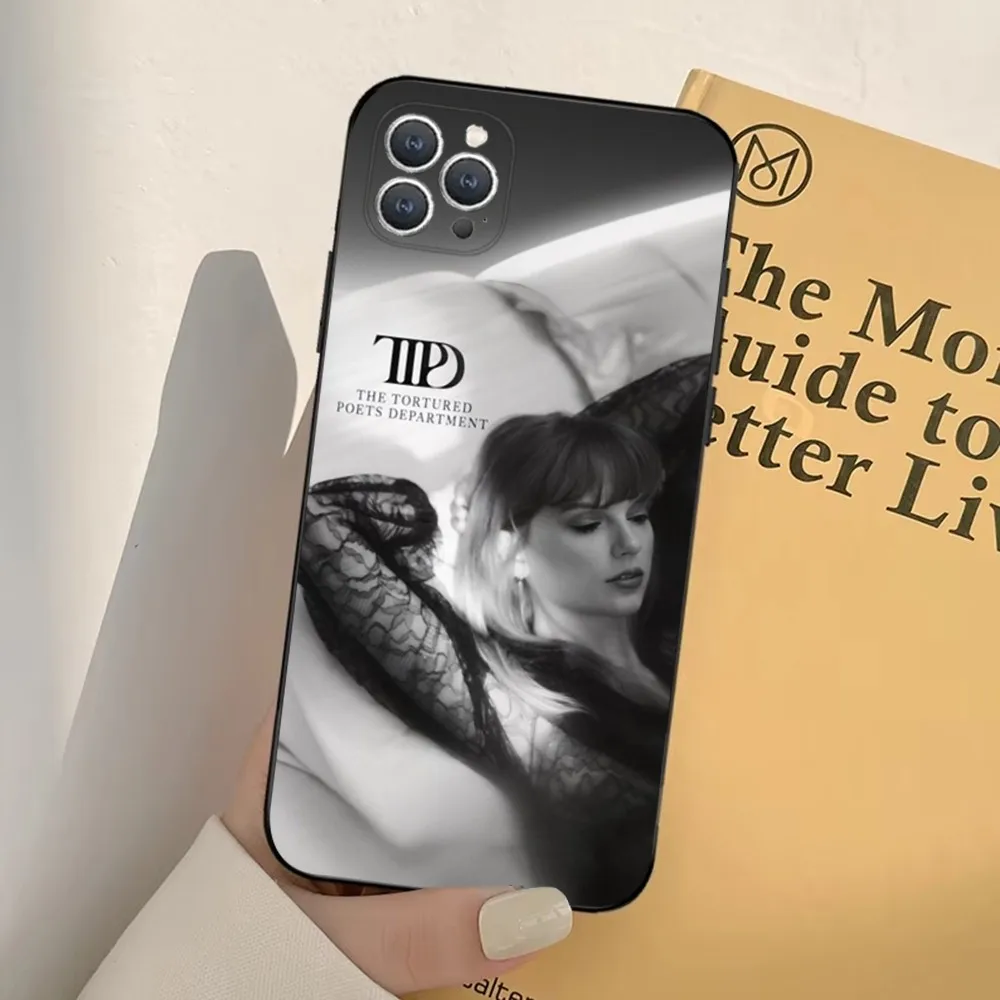 thumbnail image 1 of Funda para teléfono T-TaylorS TTPD S-SwiftS para iPhone 16, 15, 14, 13, 12, 11, Pro, X, XS, Max, XR, Plus, Mini, funda negra suave, 1 of 5