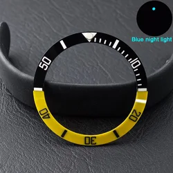 Men's Watch Replacement Bezel Insert with Tilted Ceramic and Carbon Fiber Texture (6 Ceramics)