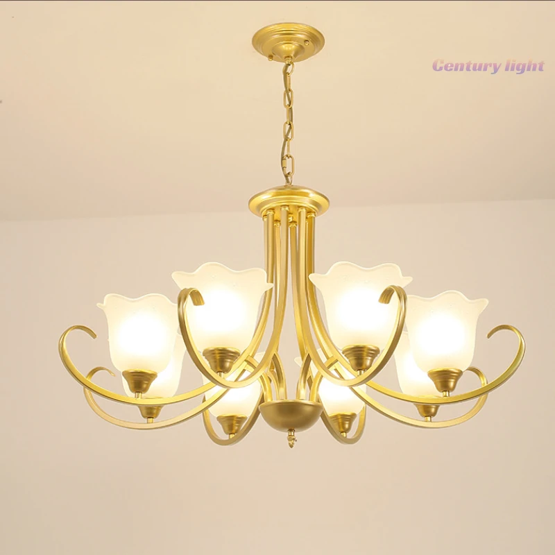 

American Wrought Iron Chandelier Simple Modern Room Ceiling Light Bedroom Creative Dining Room Lamp Nordic Chandelier Decor