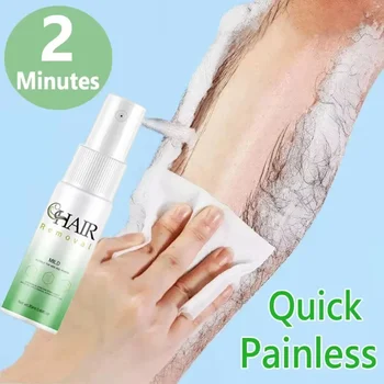 Spray per depilazione veloce da 2 minuti Inibitore indolore per la crescita dei peli Braccio Ascella Gamba Depilatorio permanente per uomini Donne Riparazione Cura 1
