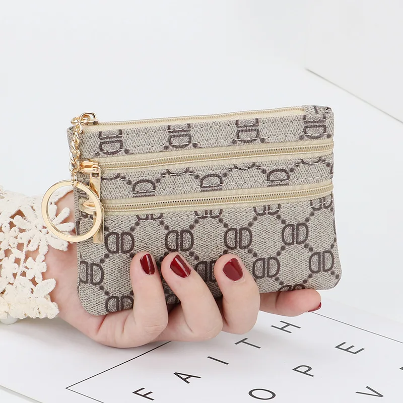 Zero Wallet Women's Short PU Leather Small Wallet Multifunctional Card Bag Soft Leather Key Bag Zipper card case holder coin purse key purse