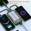 Large Capacity Solar Power Bank 4 in 1 Built in Cable Fastcharge  Mobile Power Battery LED Light iPhone Samsung Xiaomi 6