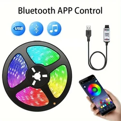 Vibrant RGB LED Strip Lights with Bluetooth Control for TV Backlight and Home Decor