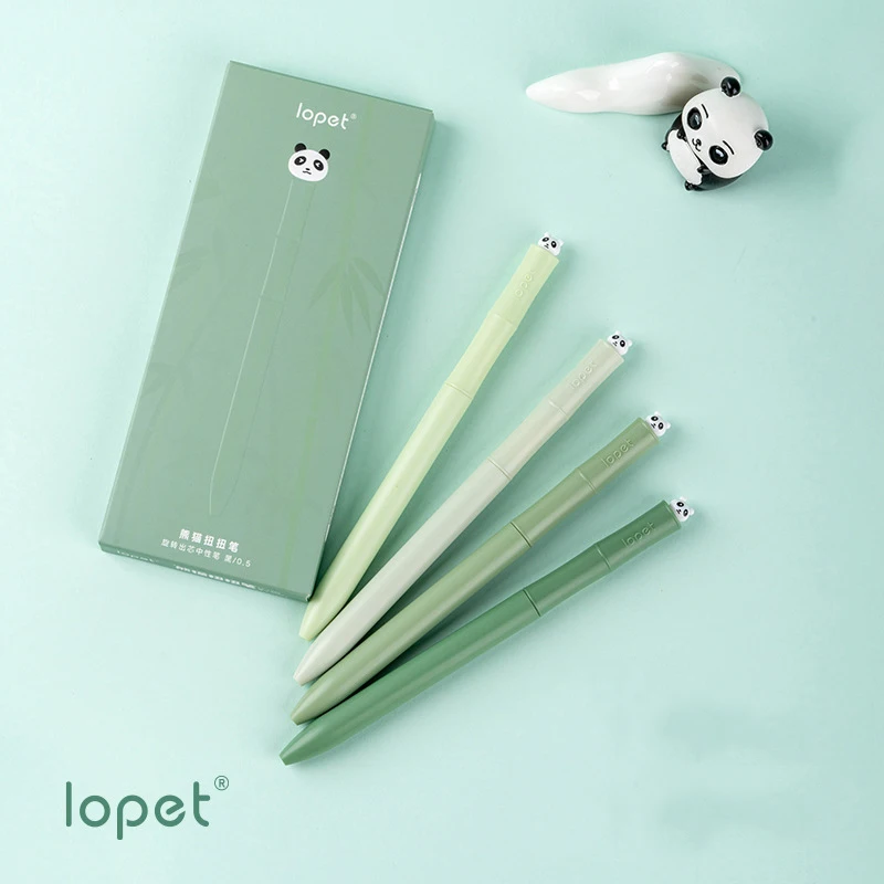 Lopet Kawaii New Neutral Pen Caneta Rotating Out of Core Stationery 0.5mm Black ink Signature Pens School Office Writing Tool ﻿ 5