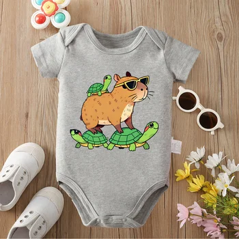 Cute Baby Capybara Body in cotone 100% Panni morbidi per bambini Miglior regalo per tutina per neonato da 0 a 12 mesi Simpatico neonato