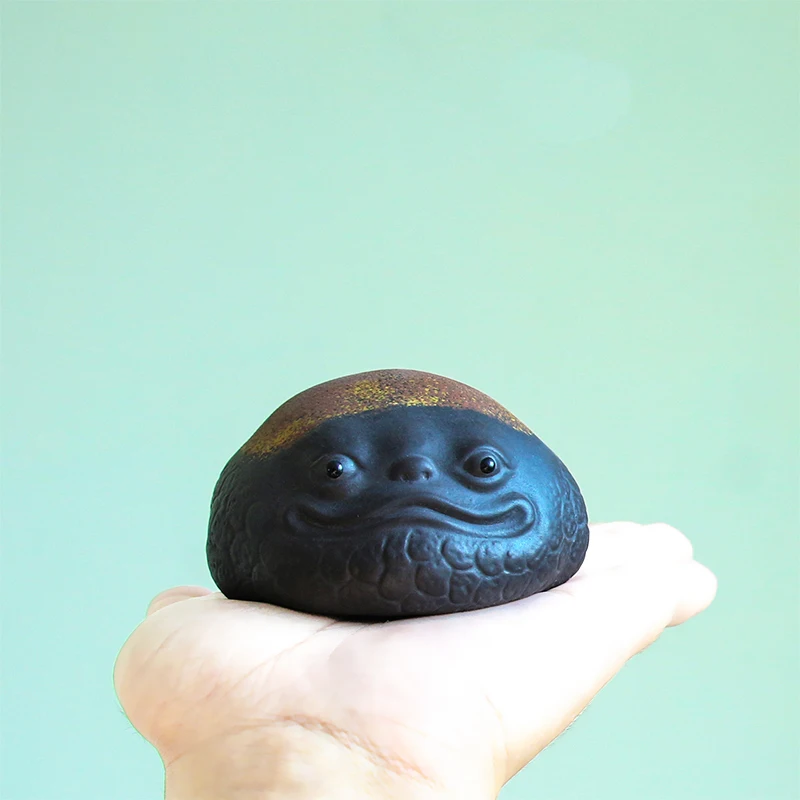 Purple sand golden toad tea pet Table Accessories Figurine Purple Clay Zen