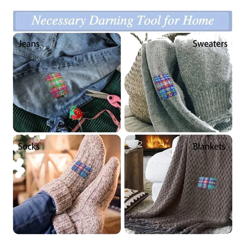 A31Z-Darning 미니 직기 키트 스레드가 있는 기계, 초보자를 위한 완벽한 다닝 키트 빠르게 청바지 양말, 패턴 수선